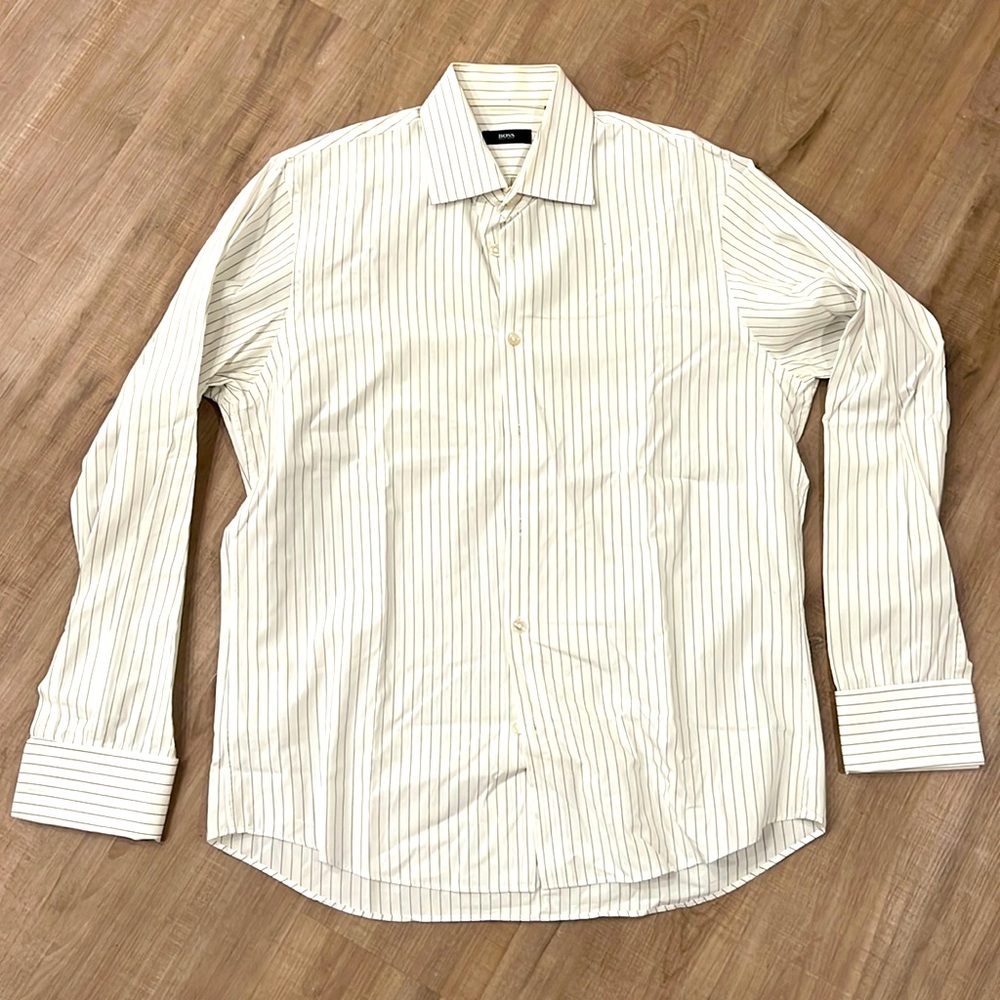 Hugo Boss French Cuff Men’s Dress Shirt - Size 16 34/35 - Good Condition